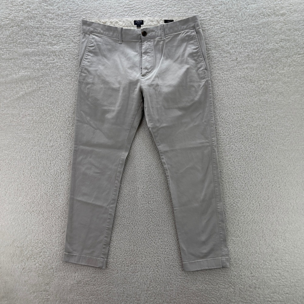 J Crew Chino Pants Mens 34x30 Beige Slim Flex Stretch Preppy Luxury Office